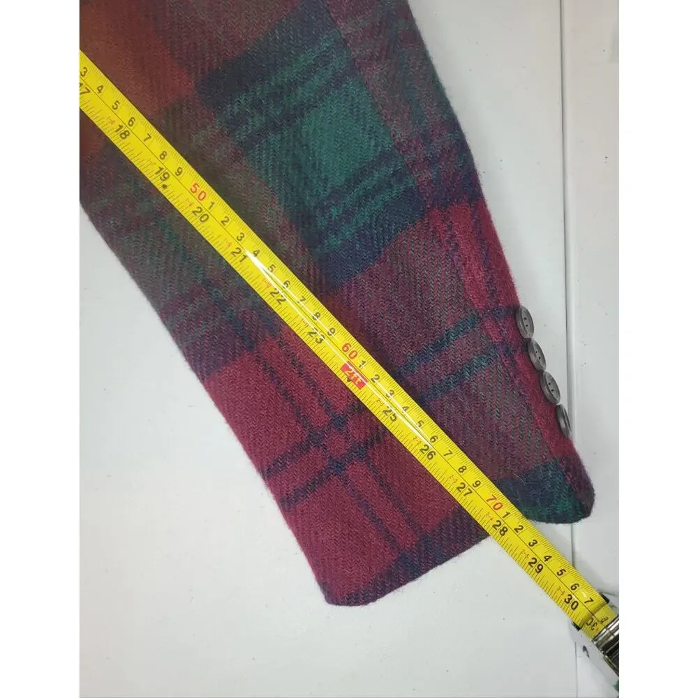Vintage Ralph Lauren Blazer Mens 40 Tartan Plaid Wool Sport Coat Polo University - Picture 14 of 16